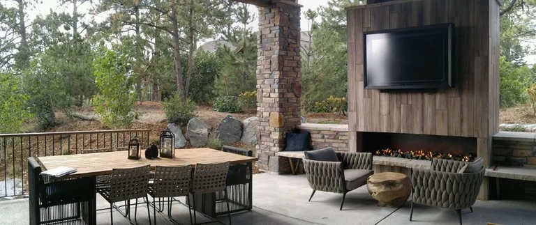 Stylish Outdoor Patio with Seating Wall